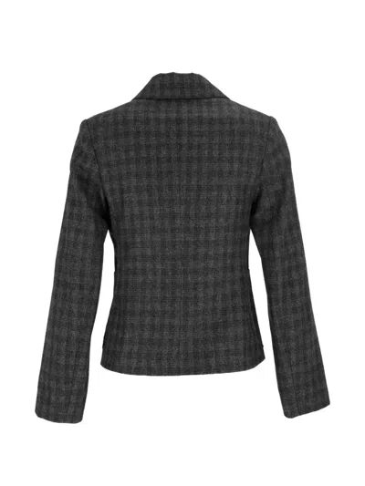 Antonelli Check-pattern Notched-lapels Jacket In Gray