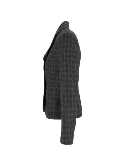 Antonelli Check-pattern Notched-lapels Jacket In Gray