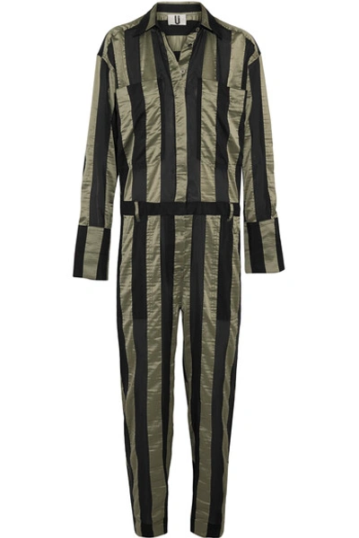 Topshop Unique Duvall Striped Satin Jumpsuit