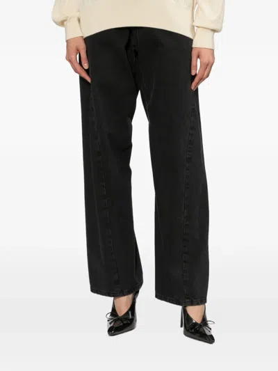 System Structured O-line Raw Jeans In Black