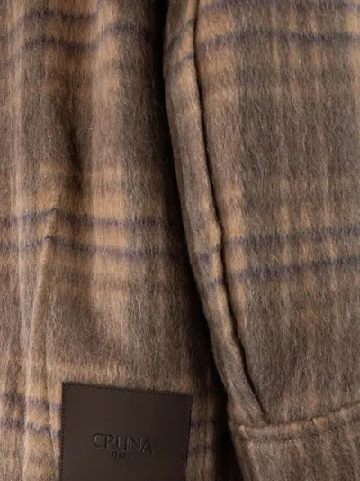 Cruna Check-pattern Zip-up Bomber Jacket In Brown