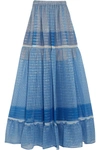 STELLA MCCARTNEY Elsa tiered printed silk-blend chiffon maxi skirt