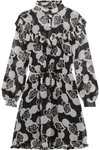 TOPSHOP UNIQUE Crawford floral-print silk-georgette mini dress