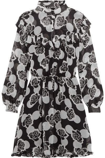 Topshop Unique Crawford Floral-print Silk-georgette Mini Dress