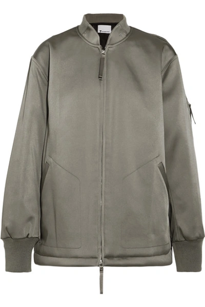 Shop Alexander Wang T Oversized Satin Bomber Jacket