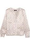 ISABEL MARANT Simon printed hammered silk-satin blouse