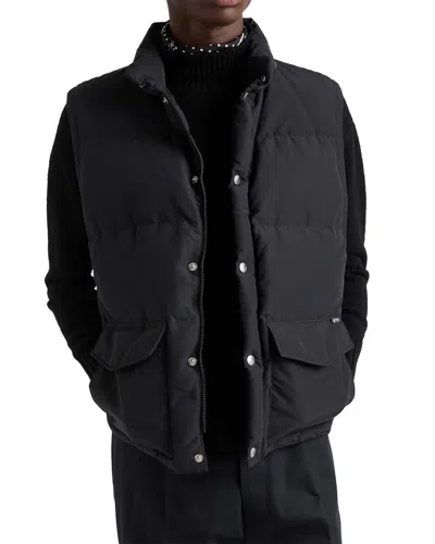 Prada Technical Fabric Down Vest In Black