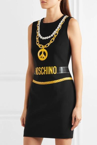 Shop Moschino Printed Crepe Mini Dress