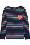 CHINTI & PARKER Printed striped cotton-jersey top