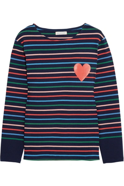 Chinti & Parker Printed Striped Cotton-jersey Top