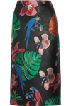 VALENTINO Floral-jacquard midi skirt