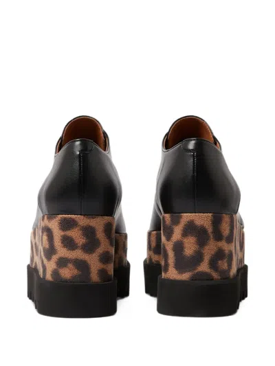 Stella Mccartney Leopard Elyse Platforms In Black