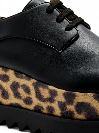 Stella Mccartney Leopard Elyse Platforms In Black