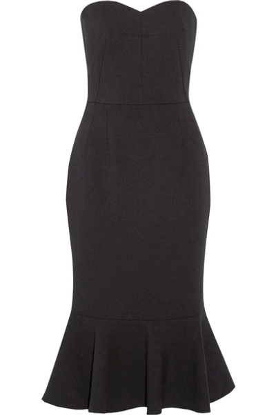 Dolce & Gabbana Stretch-wool Crepe Midi Dress In Black