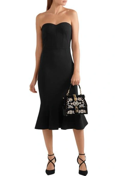 Shop Dolce & Gabbana Stretch-wool Crepe Midi Dress