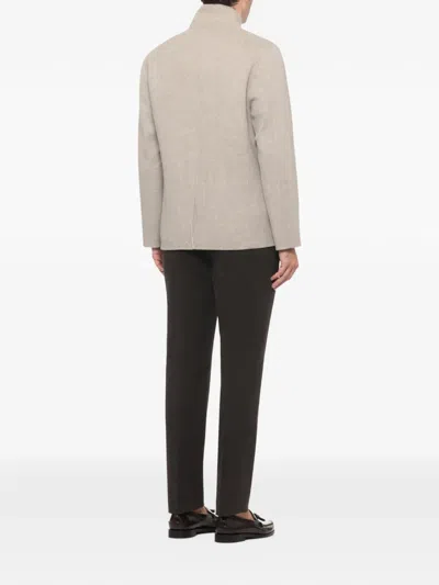 MANDARIN-COLLAR PATCH-POCKET JACKET