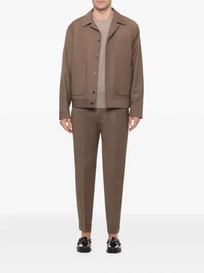 Devore Patch-pocket Jacket In Brown