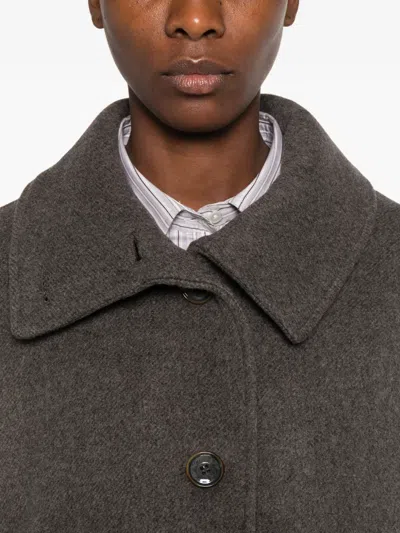 Sessun Button-up Collared Jacket In Gray