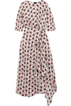 MARNI Asymmetric printed silk-jacquard dress