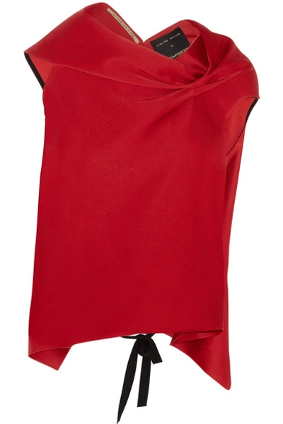 Roland Mouret Draped Sleeveless Knitted Top In Red
