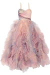 MARCHESA Ruffled tulle gown