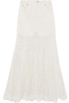 MCQ BY ALEXANDER MCQUEEN Denim and lace skirt