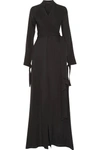 JUAN CARLOS OBANDO Wrap-effect silk-chiffon gown