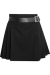 Alexander Mcqueen Pleated Grain De Poudre Wool Wrap Mini Skirt