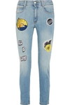 STELLA MCCARTNEY All Is Love embroidered mid-rise skinny jeans