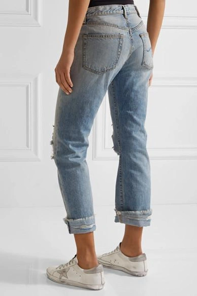 Shop R13 Classic Distressed Mid-rise Straight-leg Jeans