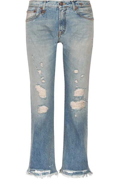 R13 Woman Classic Distressed Boyfriend Jeans Mid Denim