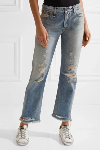 Shop R13 Classic Distressed Mid-rise Straight-leg Jeans