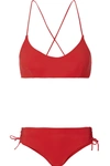 EMMA PAKE Chiara + Calinda lace-up halterneck bikini