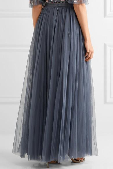 Needle & Thread Tulle Maxi Skirt In Storm Blue | ModeSens
