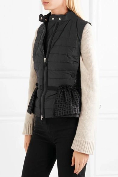 Shop Moncler Valensole Broderie Anglaise-trimmed Quilted Cotton Down Gilet