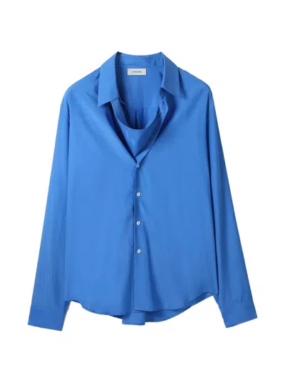 System Triangular-panel Shirt In Blue