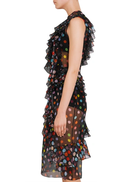 Shop Givenchy Ruffled Polka-dot Silk-chiffon Dress
