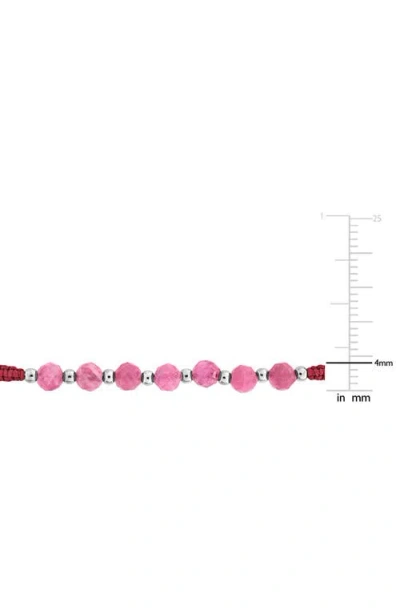 Delmar Ruby Beaded Adjustable Bracelet In Pink