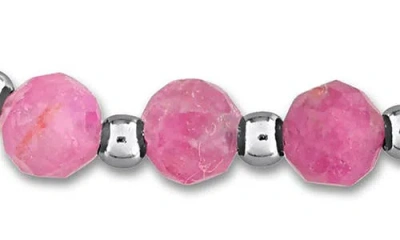 Delmar Ruby Beaded Adjustable Bracelet In Pink