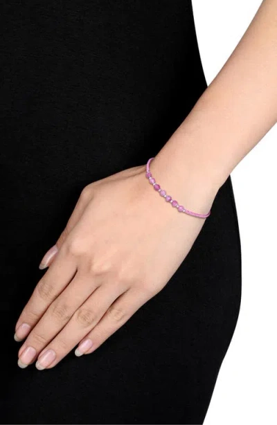 Delmar Ruby Beaded Adjustable Bracelet In Pink