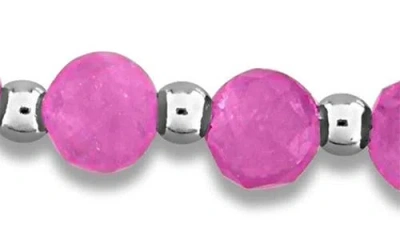 Delmar Ruby Beaded Adjustable Bracelet In Pink