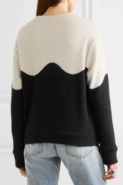 Shop The Elder Statesman Intarsia Cashmere Sweater In Black