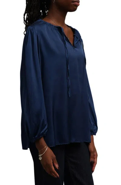 Sunny Leigh Solid Tie Blouse In Blue