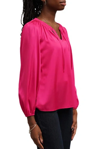 Sunny Leigh Solid Tie Blouse In Pink