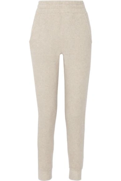 Shop The Elder Statesman Cashmere Track Pants In White