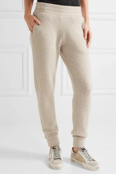 Shop The Elder Statesman Cashmere Track Pants In White