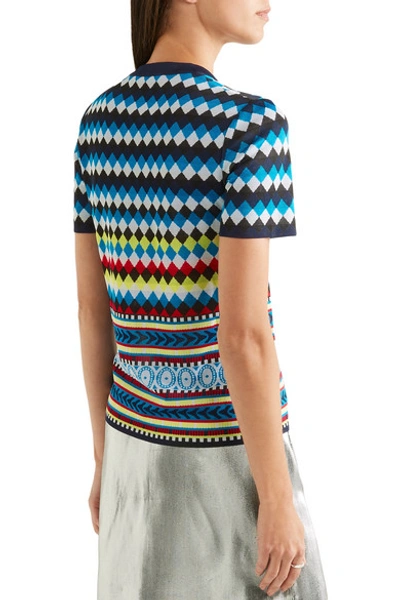 Shop Mary Katrantzou Clio Jacquard-knit Top