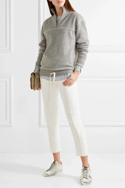 Shop Chloé Iconic Cropped Cady Slim-leg Pants In Ivory