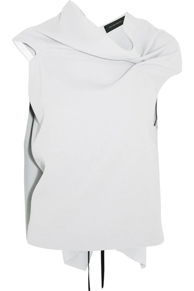 Roland Mouret Eugene Open-back Draped Wool-crepe Top