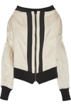 ANN DEMEULEMEESTER Grosgrain-trimmed linen and silk-blend bomber jacket